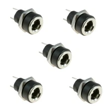 5PCS 5.5mm x 2.1mm DC Power Supply Female Jack Socket Panel Mount Connector B2