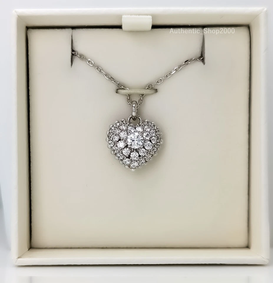 NEW Authentic SWAROVSKI Rhodium Pave Heart Hyperbola Pendant Necklace 5684386