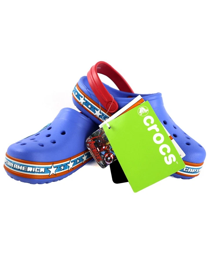 Sandalias Capitán América Var Crocs Talla 12-13 Niños Marvel Comics Avenger Azul Nuevas con Etiquetas Foto 2 de 4