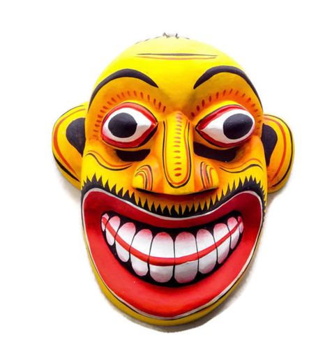 Wooden Handmade Sri Lankan Raksha Kula Mask Home Decor Valuable Gift - Picture 3 of 3