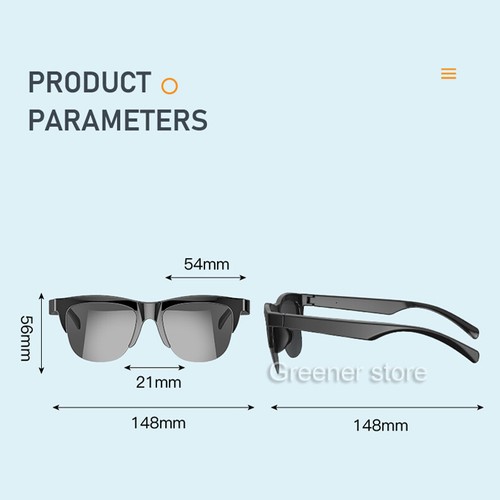 Smart Glasses Wireless Bluetooth Music Sunglasses Built-in Microphone Speaker UV - Picture 12 of 18