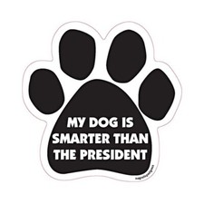 My Dog Is Smarter Than The President Dog Paw Car Magnet