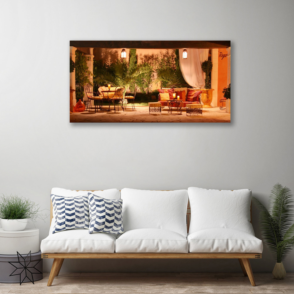Image sur toile d'architecture de restaurant 100x50 cm, impression haute définition - 2