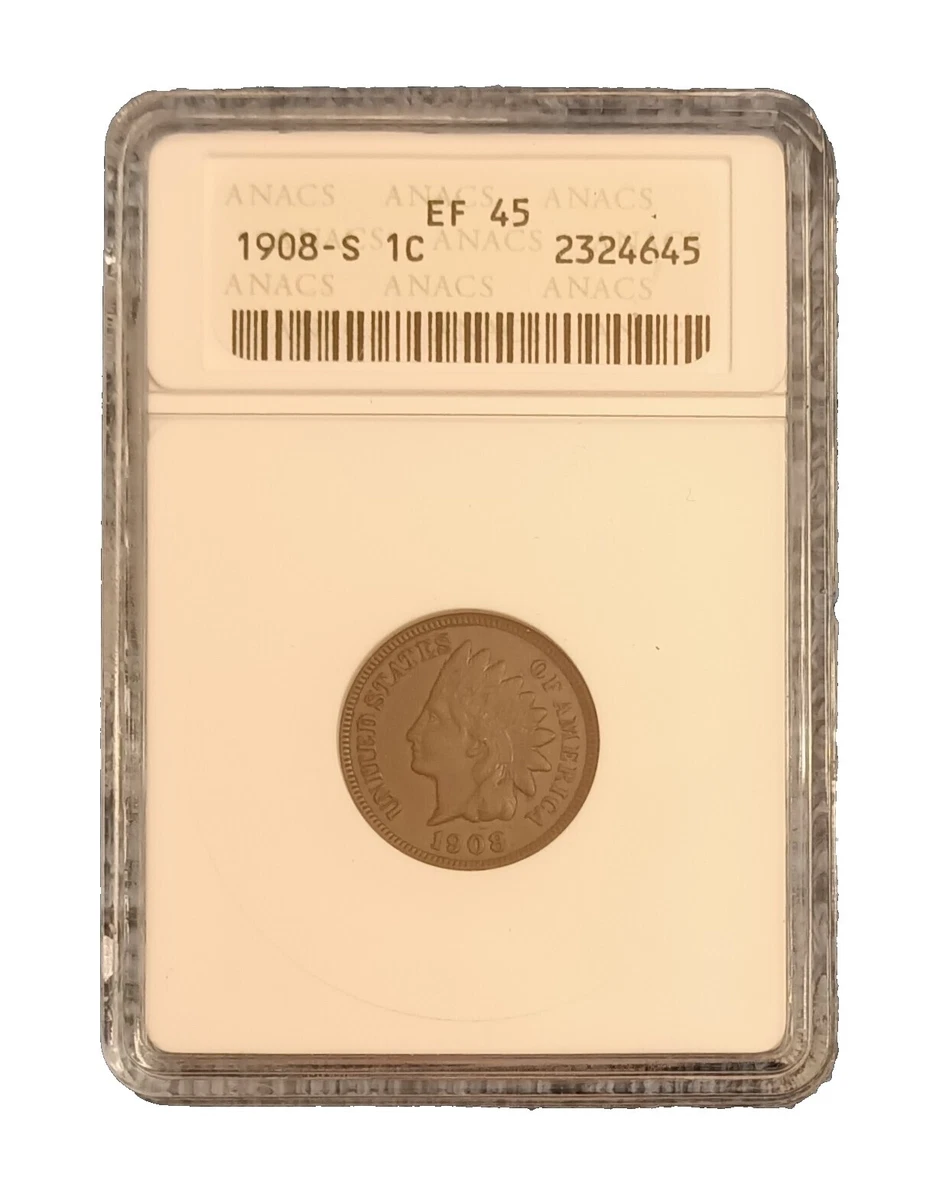 San Francisco 1908 Year Indian Head Small Cents (1859-1909) for