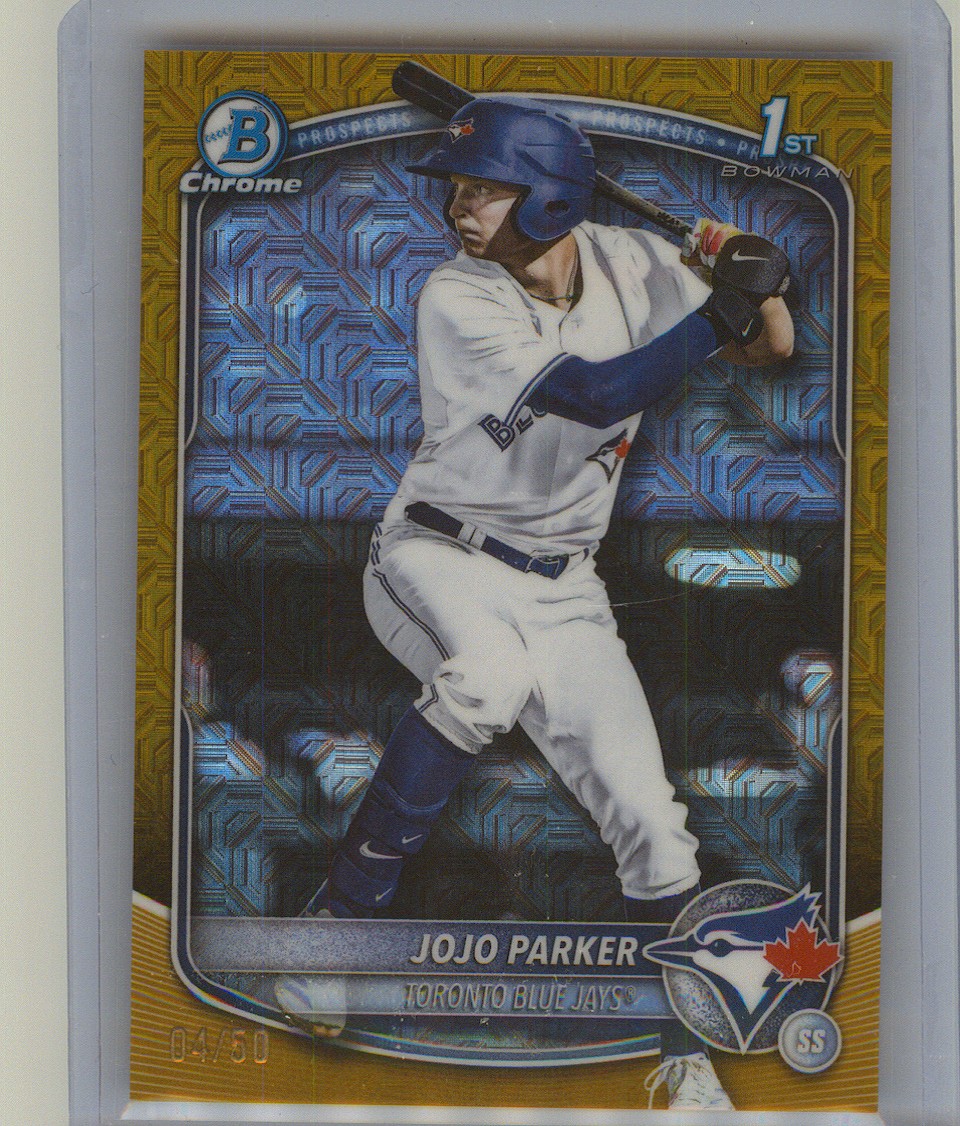 2025 Bowman Draft #BDC-8 JoJo Parker Chrome Gold Mojo Refractor #/50