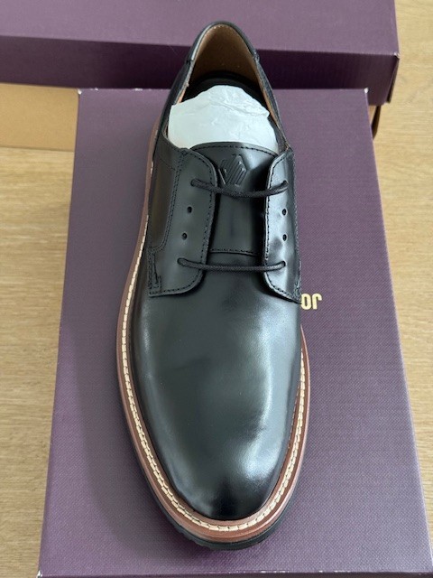 NEW Johnston & Murphy Hodges Leather Plain Toe Oxfords Black Full Grain (9M)