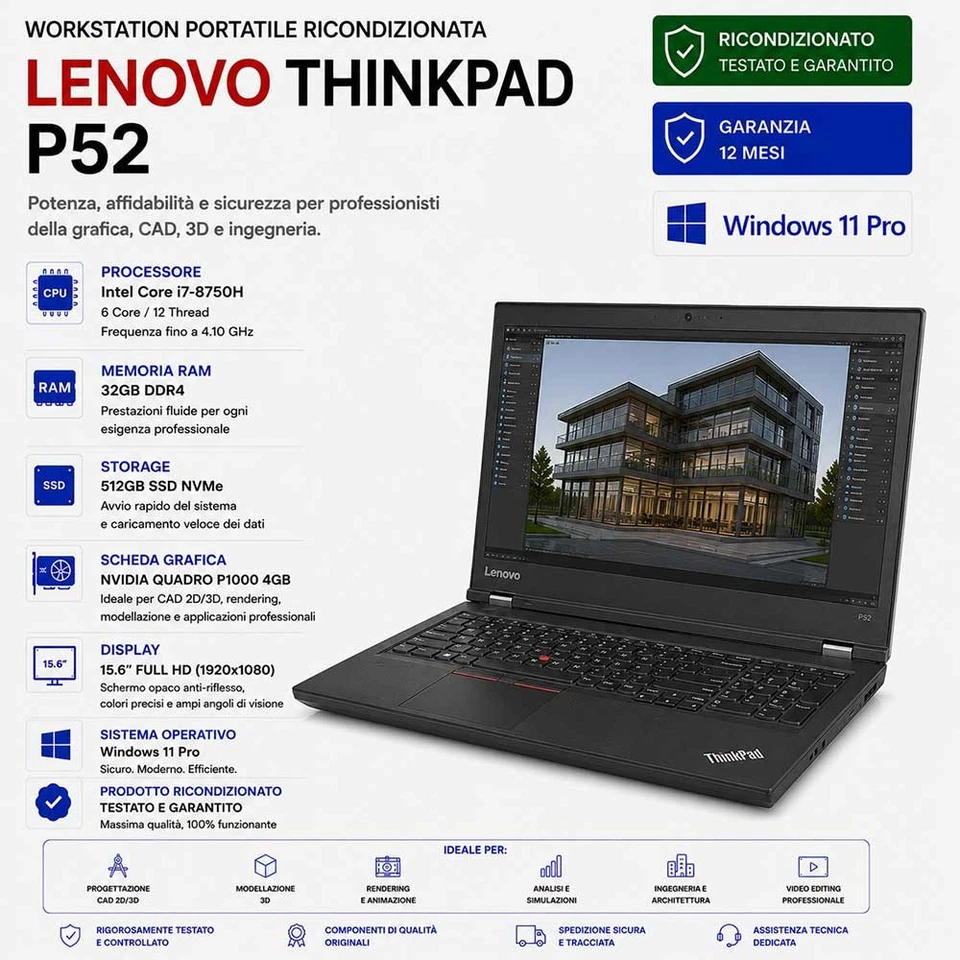 Lenovo ThinkPad P52 · i7-8750H · 32GB · 512GB