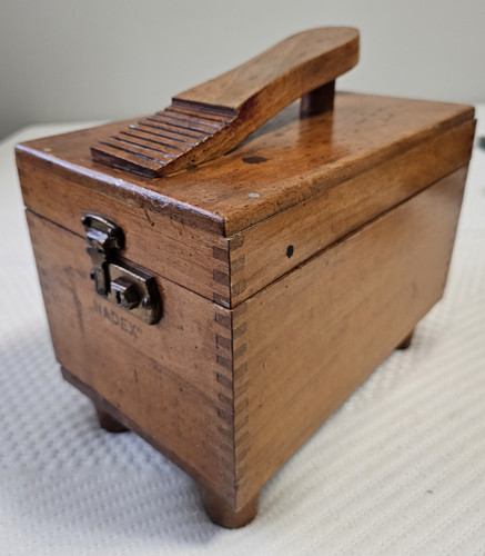 Nadex Wooden Shoe Shine Box Kit w/ Handle, Brushes & Kiwi Black Polish