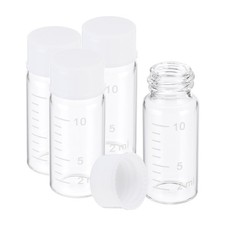 4pcs 10ml Small Clear Glass Vials with White Screw Cap Glass Graduated
