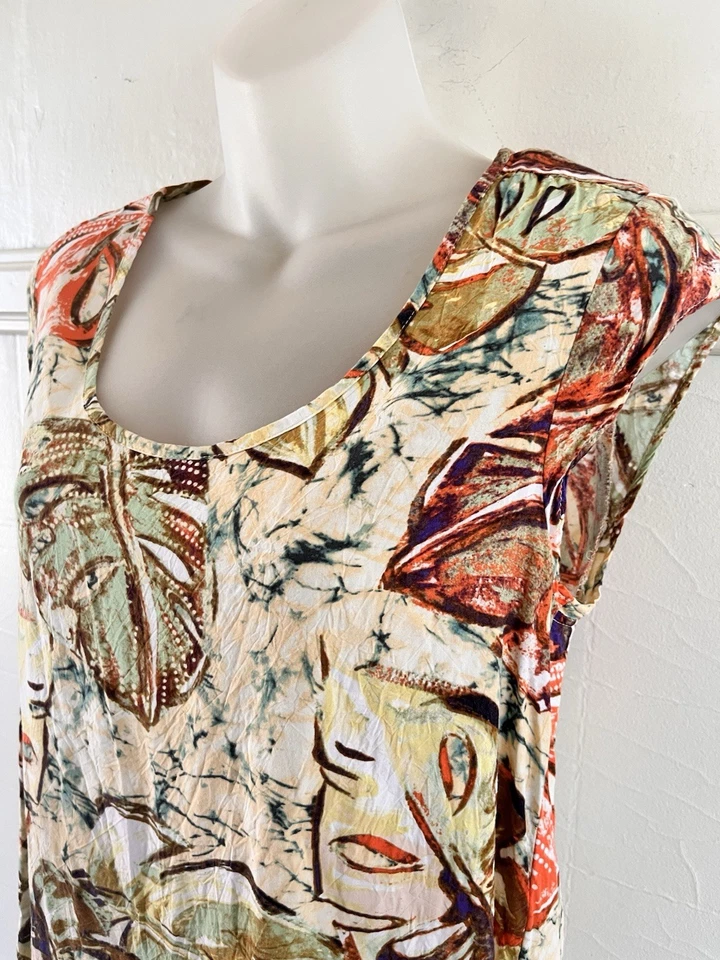 LOTE DE 2 JAMS WORLD Vintage Havaiano Feito Boné Manga Tanques Camisas Mármore Samambaia XS - Imagem 2 de 4