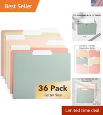 36 Pack Letter Size Vintage File Folders - 1/3 Tabs for Quick Labeling, 8.5x11