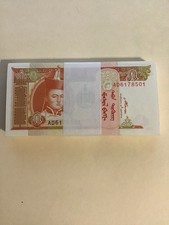 MONGOLIA 2008 5 TUGRIKS BUNDLE OF 100 UNCIRCULATED
