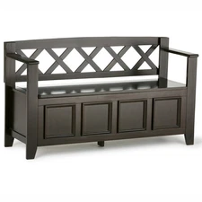 Amherst Solid Wood Entryway Storage Bench - Hickory Brown
