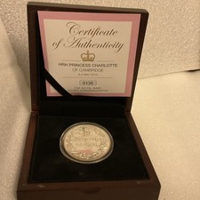 HRH PRINCESS CHARLOTTE OF CAMBRIDGE .925 SILVER PROOF COIN 2 MAY 2015 
