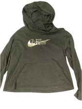 Nike Sweater Women SMALL Black Pullover High COWL NECK Hoodie Streetwear Relaxed