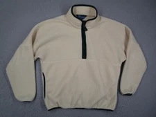 Penfield Fleece Pullover Women Medium Cream Quarter Zip Made in USA Vintage