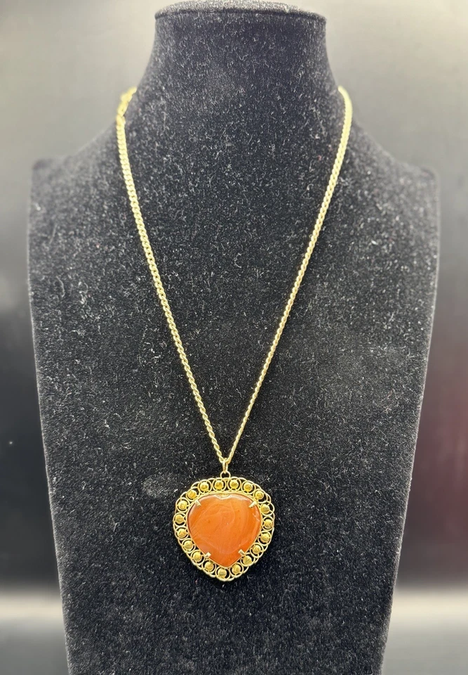 🌟 Antikes 750er Gold Karneol Collier Gelbgold 18K Kette + Anhänger 45cm Vintage