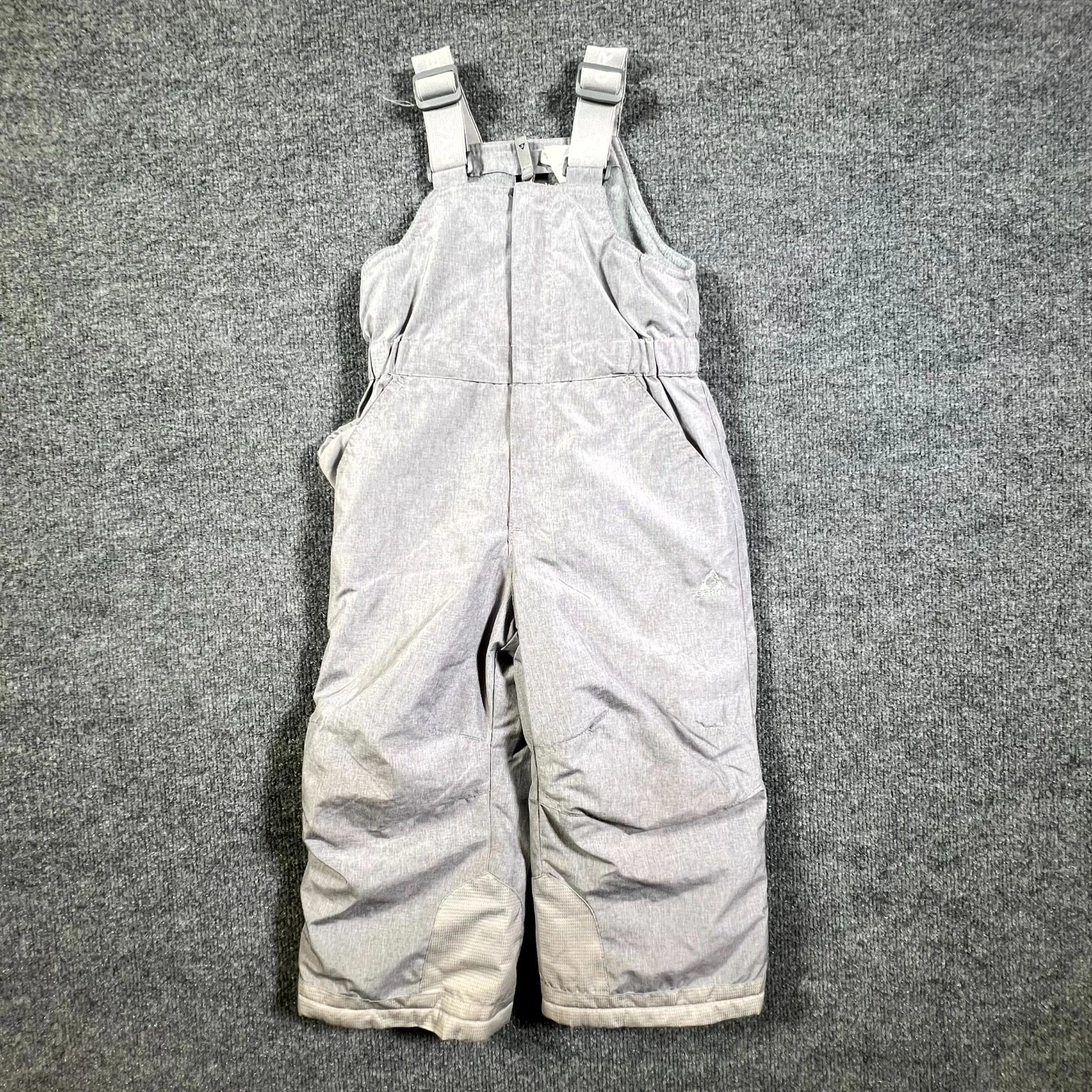 Gerry Snow Bib Overall Toddler 3T Gray Polyester Fleece-Lined Skiing Winter