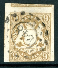 Germany States 1867 Bavaria 9Kr Bister Scott #20 VFU H777