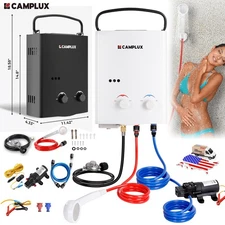 CAMPLUX Portable Propane Water Heater 5L Instant Hot Water for Camping Cabin RV