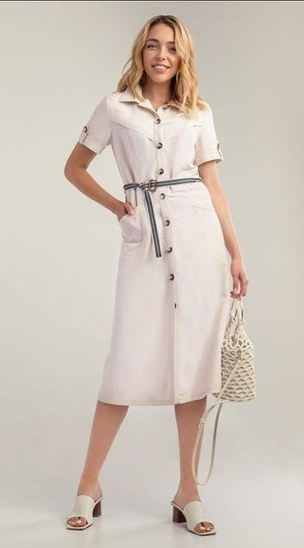 Women Helen-A Dress Beige Viscose S-M