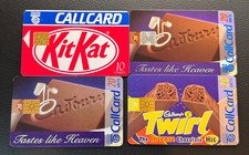 IRISH TELECOM EIREANN Phonecards 4 x 10/20 Units Chocolate KitKat Cadburys Twirl