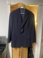 POLO Ralph Lauren Navy Blue Hopsack Blazer Sport Coat Size 42 Made in USA