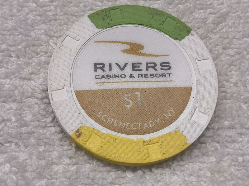 RIVERS RESORT & CASINO (SCHENECTADY, NY) $1.00 TABLE GAMING POKER CHIP