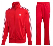 Adidas Large Men's Originals Scarlet Red White Firebird Tracksuit