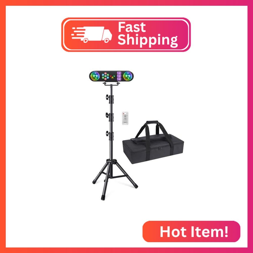 Telbum DJ Lights with Stand, 5 in 1 LED Party Bar Light Sound Activated DJ Stage