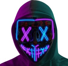 Halloween Mask LED Light up Mask Scary mask for Festival Cosplay Halloween Costu