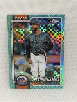 Devin Williams 2026 Topps Chrome #194 Aqua X-Fractor /199 Mets