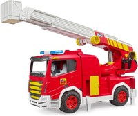 Bruder 03472 - Roadmax Feuerwehr Mit Drehleiter - Fahrzeuge FüR Kinder, Lastwage