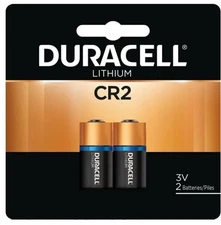 Duracell CR2 3V Lithium Battery 2 Pack Exp 2034 FACTORY SEALED