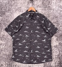 New Quicksilver Waterman Shirt XXL Mens Gray Boat Ships Print