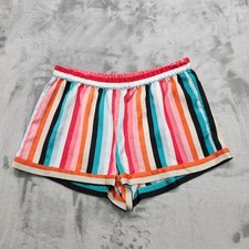 INC Shorts Womens XL Multicolor Striped Silky Pull On Casual Lounge Summer Sleep