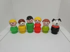 #13 Vintage Fisher Price little people family lot/6: Dad Mom Boy Girl Dog