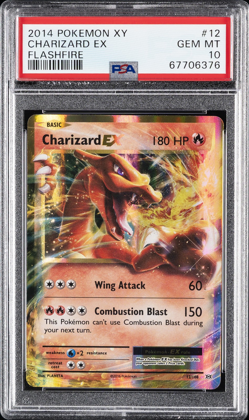 2014 POKEMON XY FLASHFIRE #12 CHARIZARD EX PSA 10