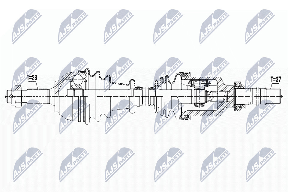 Left NTY NPW-PE-035 Drive Shaft for CITROËN