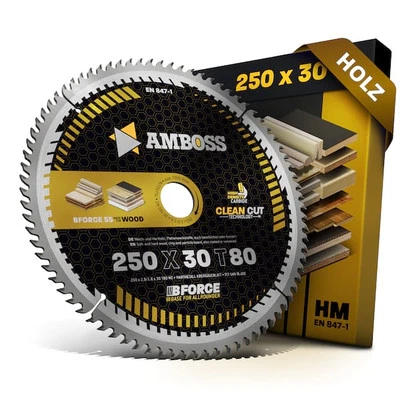 AMBOSS WERKZEUGE HM Kreissägeblatt 250x30 Z80 Wechselzahn für Holz - Super Feinschnitt. AMBOSS