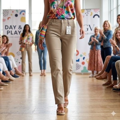 Gloria Vanderbilt Classic Amanda Pants Mid Rise 16S Hazelnut Tapered Legs New