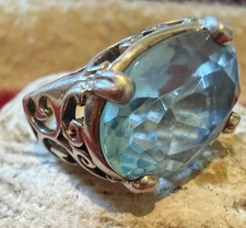SILPADA AQUAMARINE Sterling Ring sz6 8Grm tests Like Gem #TEQUILAsunTRADING