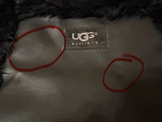 UGG Australia Black Suede leather Shearling Sherpa Sheepskin TopHandle Tote Hand - Image 2 of 4