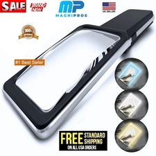 MAGNIPROS 6X (600%) Magnifying Glass Light Modes for Low Vision