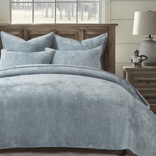 EVERGRACE Velvet Quilt Set King Size, Luxurious Soft Quilted Bedding Sets, Li...