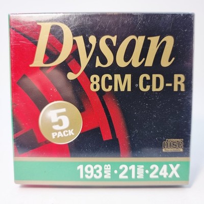 x5 Stück Dysan 8cm Pocket CD-R Digitalkamera Mp3 Player etc 193mb 21min 24x Neu