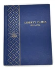 Nearly Complete Book of Liberty Barber Dimes 1892-1916 Coin Whitman Blue Folder
