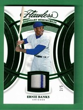 2025 PANINI FLAWLESS ERNIE BANKS JERSEY LEGENDARY MEMORABILIA GREEN 2/5 CUBS