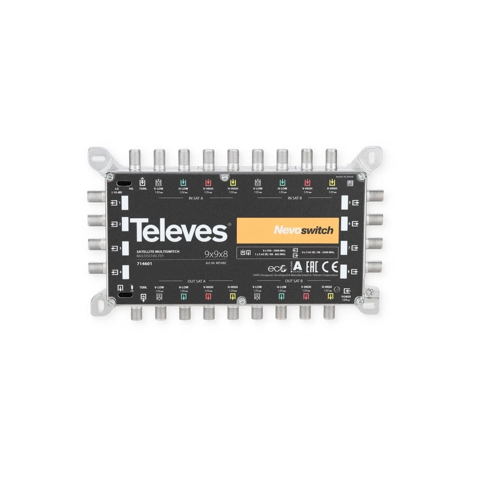 Televes MS98C NevoSwitch Multischalter, 9 Eingänge, 8 Ausgänge (714601) - Bild 2 von 4