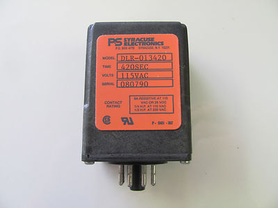 PS Syracuse DLR-013420 115VAC Fixed 420 sec 10A SPDT Octal Base Delay On Break